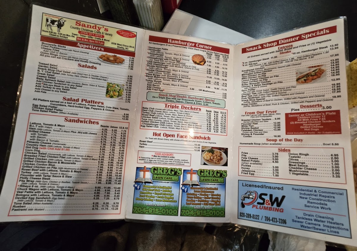 Snack Shop Family Restaurant Menu - Image 2